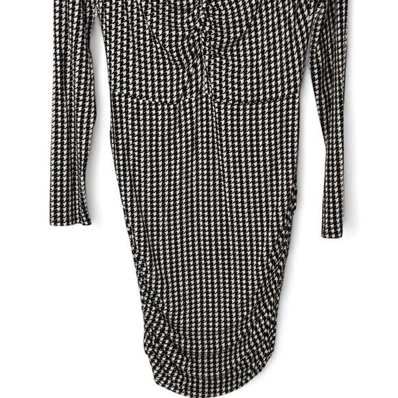 Veronica Beard Mizani Houndstooth Ruched Long Sleeve Dress (L) - Picture 6 of 15